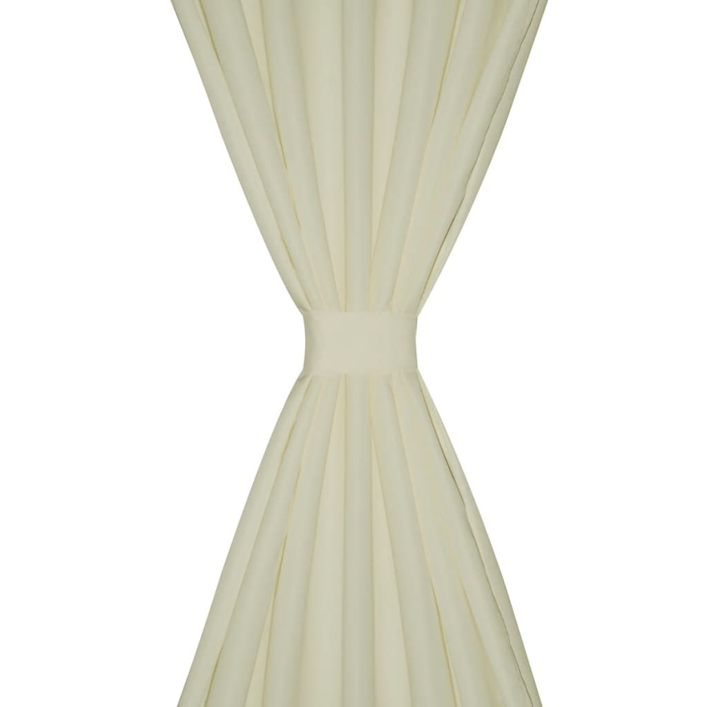 Κουρτίνες με Θηλιές 2 τεμ. Κρεμ 140 x 245 εκ. από Microsatin - PAKOBAZAAR