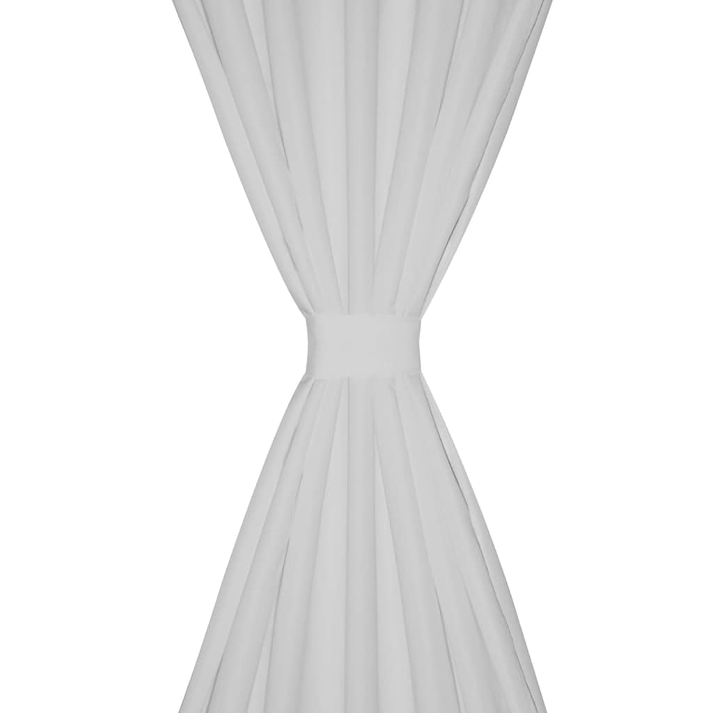 Κουρτίνες με Θηλιές 2 τεμ. Λευκές 140 x 225 εκ. από Microsatin
