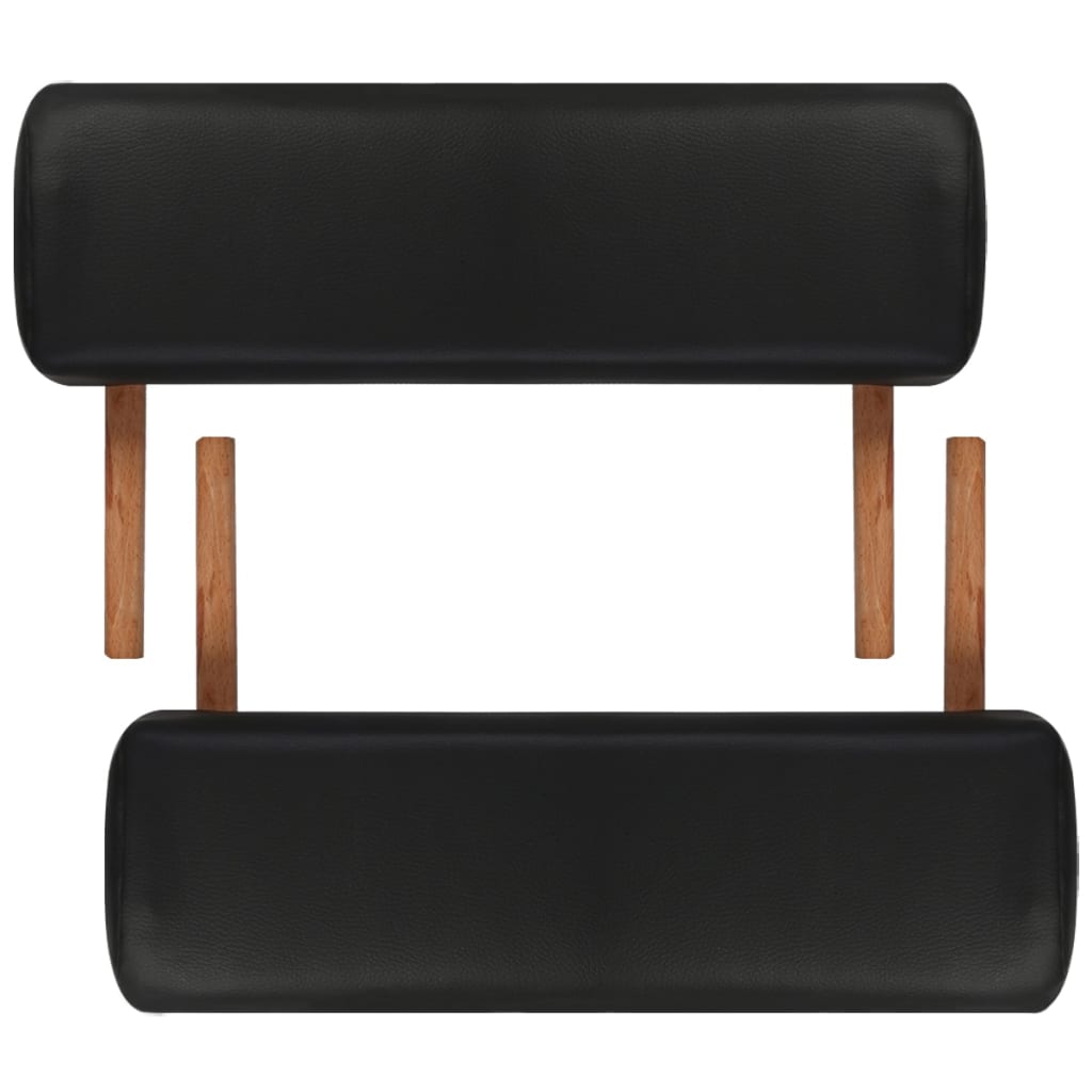 Κρεβάτι Μασάζ Πτυσσόμενο 3 Θέσεων με Ξύλινο Σκελετό Μαύρο - Pakobazaar