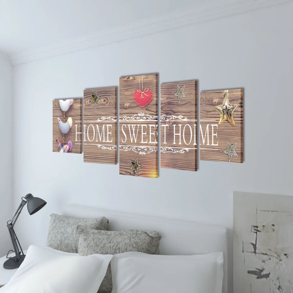Πίνακας σε Καμβά Σετ Σχέδιο Home Sweet Home 100 x 50 εκ. - PAKOBAZAAR