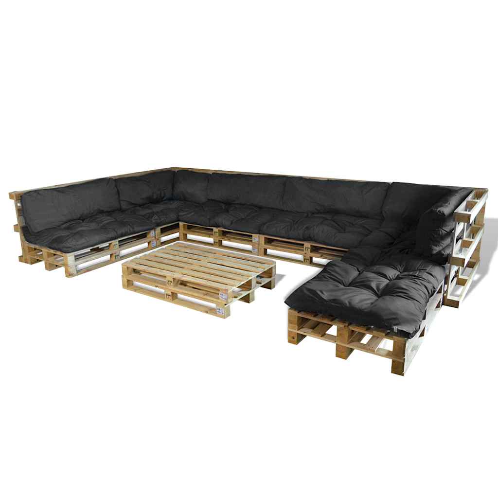 Μαξιλάρι για καναπέ παλέτας 13 pcs Γκρι 120 x 80 x 10 cm ύφασμα - Pakobazaar