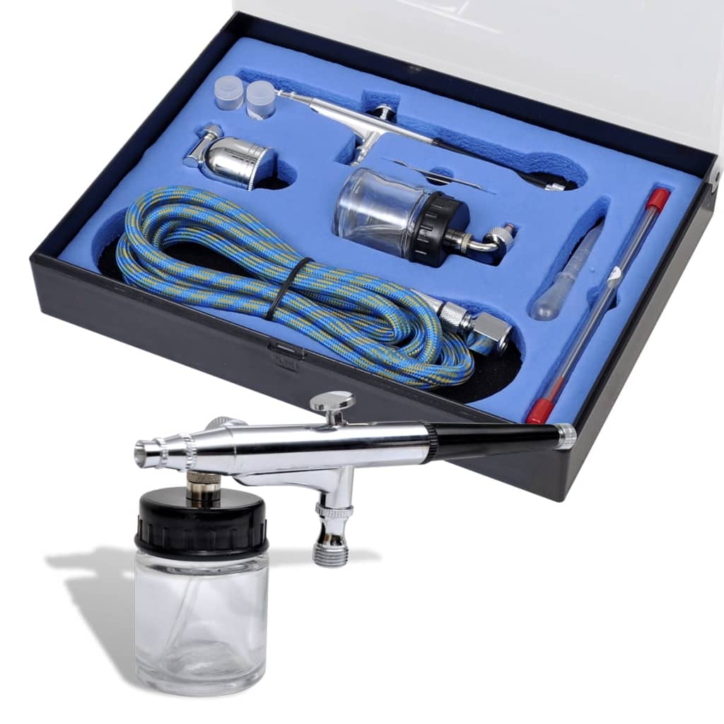 Σετ Αερογράφος με Ακροφύσια 0,2 / 0,3 / 0,5 χιλ με Γυάλινο Βάζο - PAKOBAZAAR