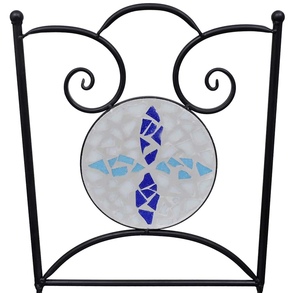 Καρέκλες Bistro Πτυσσόμενες 2 τεμ. Μπλε / Λευκό Κεραμικές - Pakobazaar