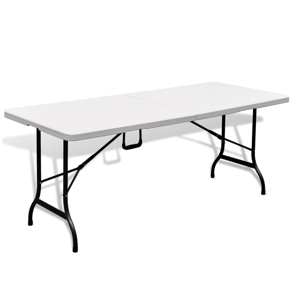 Τραπέζι Κήπου Πτυσσόμενο Λευκό 180 x 75 x 74 εκ. από HDPE
