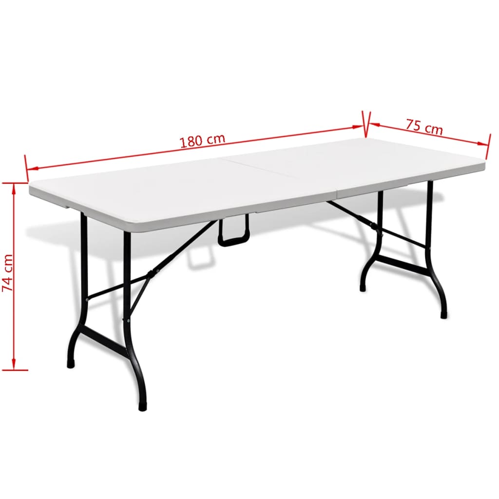 Τραπέζι Κήπου Πτυσσόμενο Λευκό 180 x 75 x 74 εκ. από HDPE