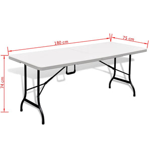 Τραπέζι Κήπου Πτυσσόμενο Λευκό 180 x 75 x 74 εκ. από HDPE