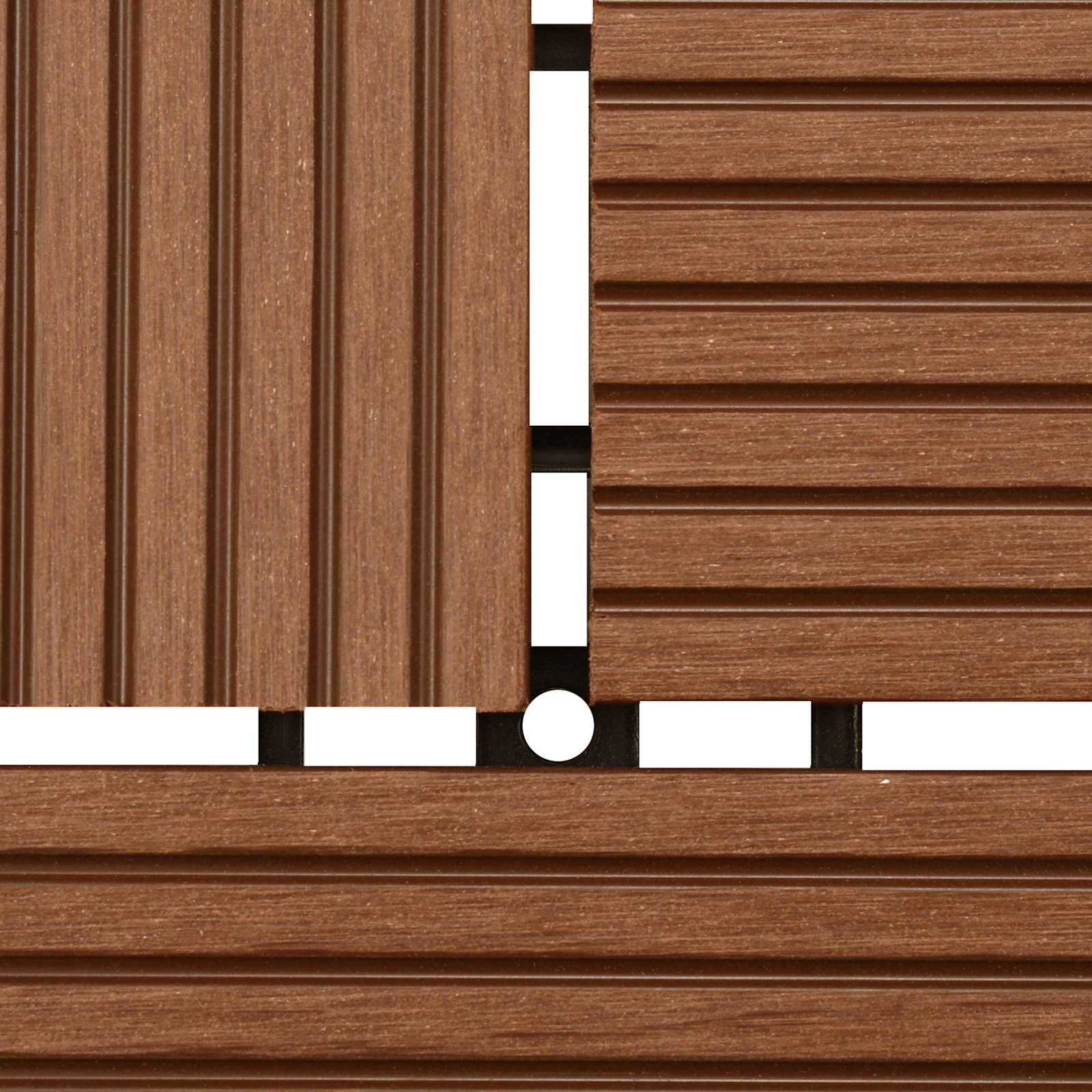 Πλάκα Κατασκευής 11 pcs Καφέ 30 x 30 cm WPC - Pakobazaar
