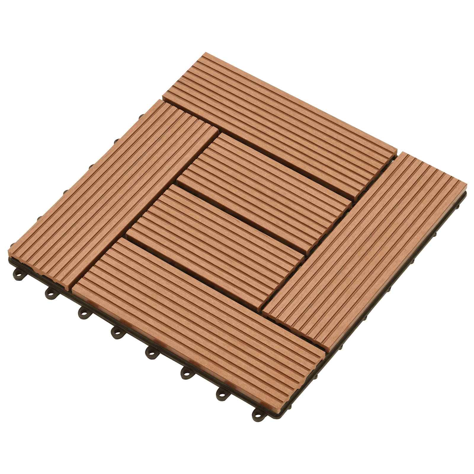 Πλάκα Κατασκευής 11 pcs Καφέ 30 x 30 cm WPC - Pakobazaar