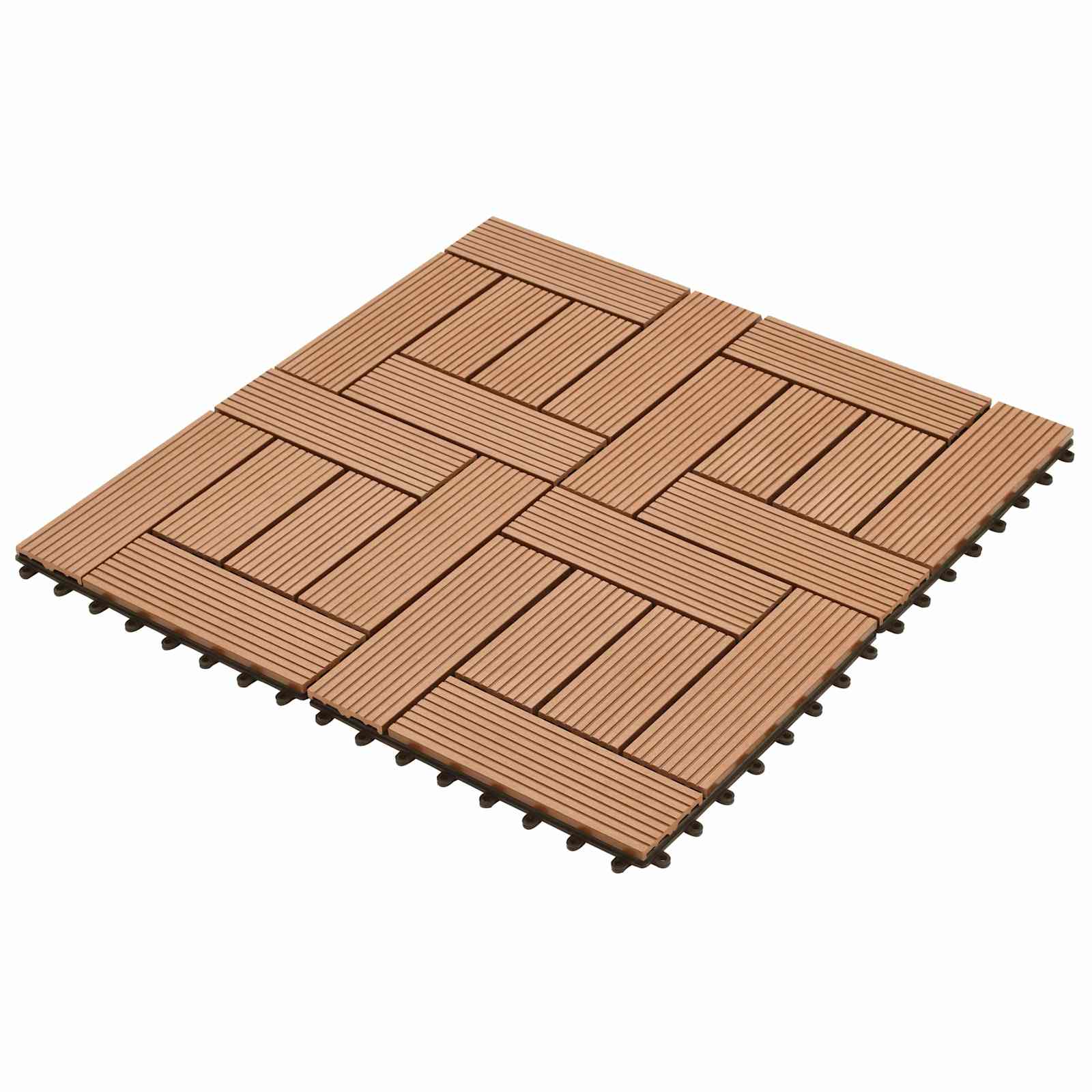 Πλάκα Κατασκευής 11 pcs Καφέ 30 x 30 cm WPC - Pakobazaar