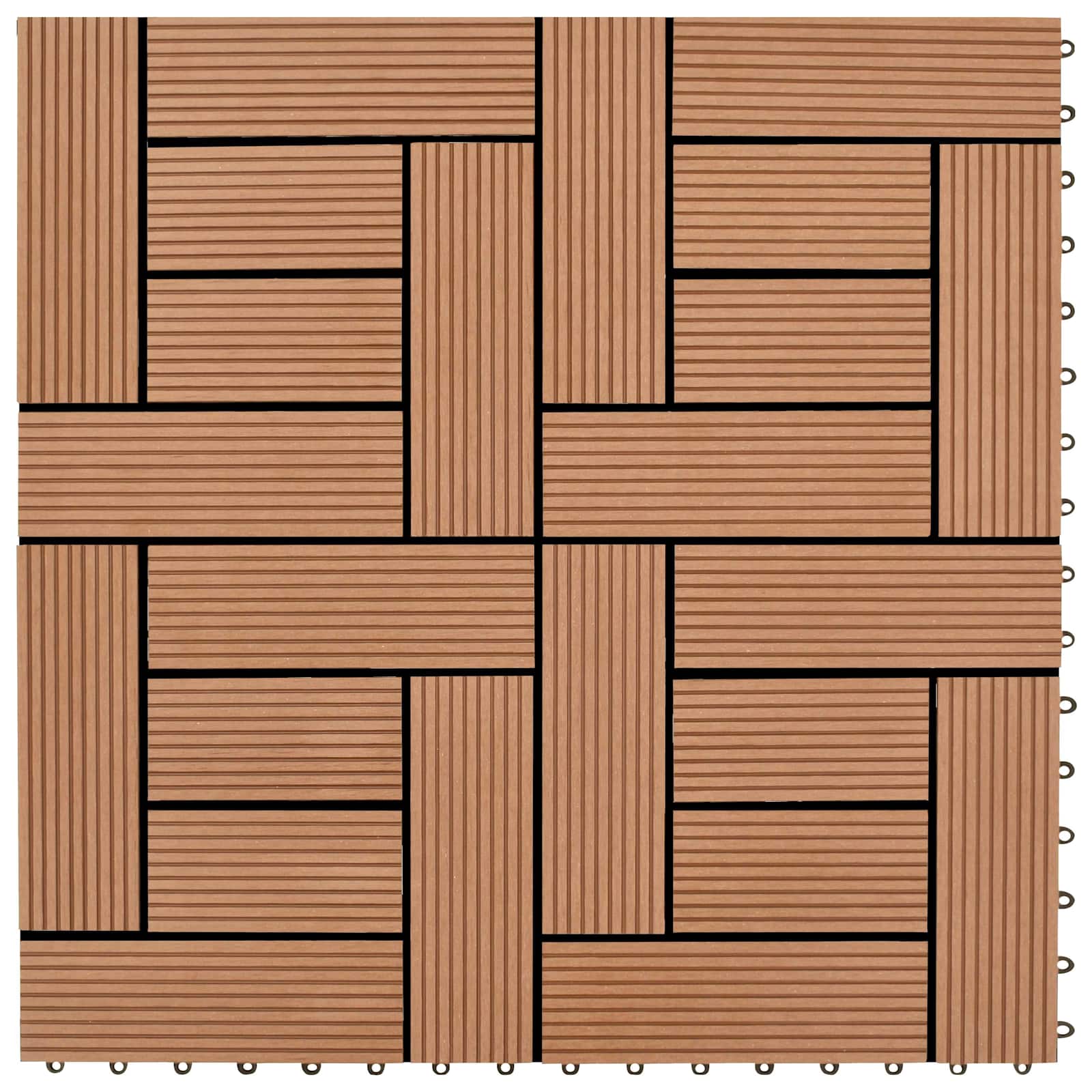 Πλάκα Κατασκευής 11 pcs Καφέ 30 x 30 cm WPC - Pakobazaar