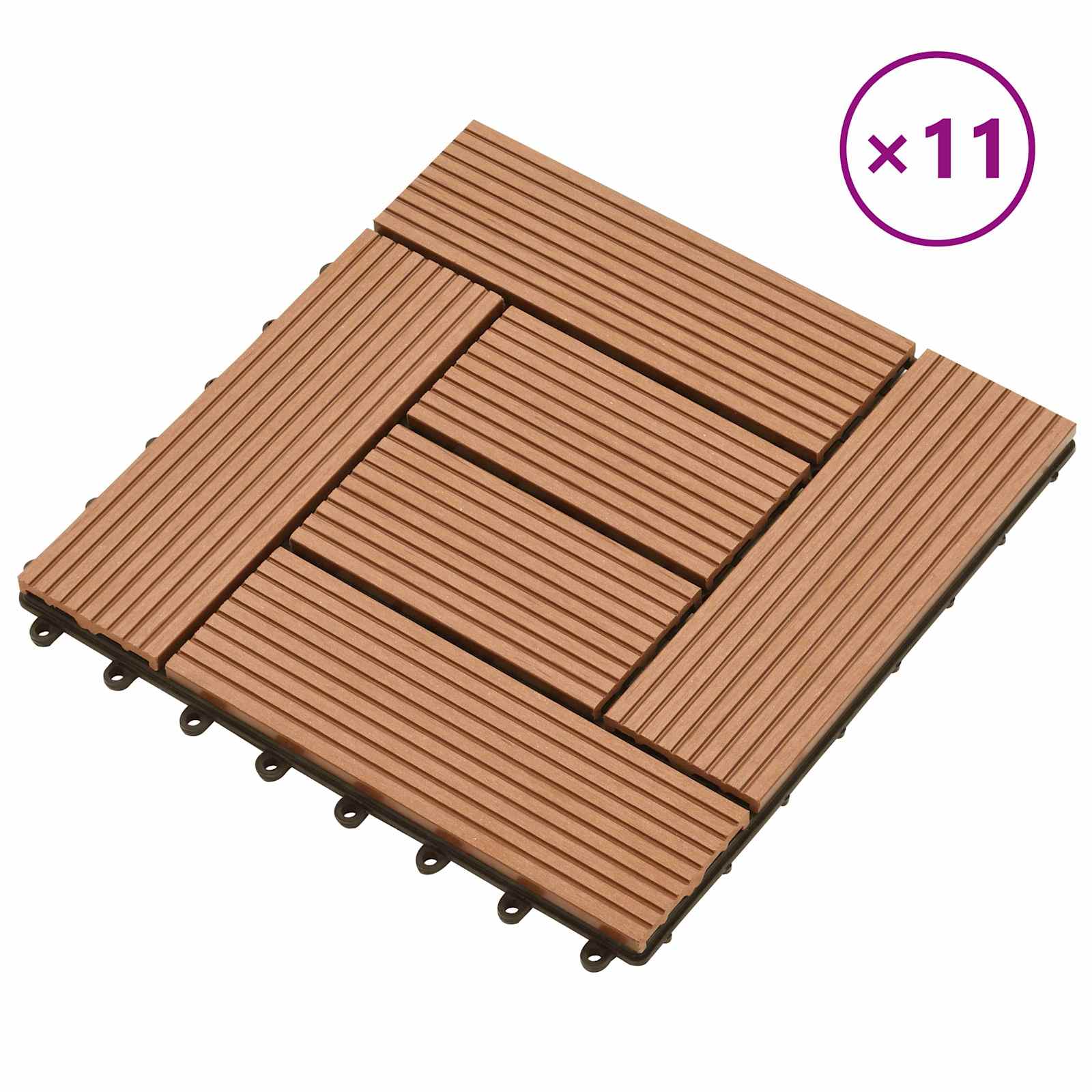 Πλάκα Κατασκευής 11 pcs Καφέ 30 x 30 cm WPC - Pakobazaar