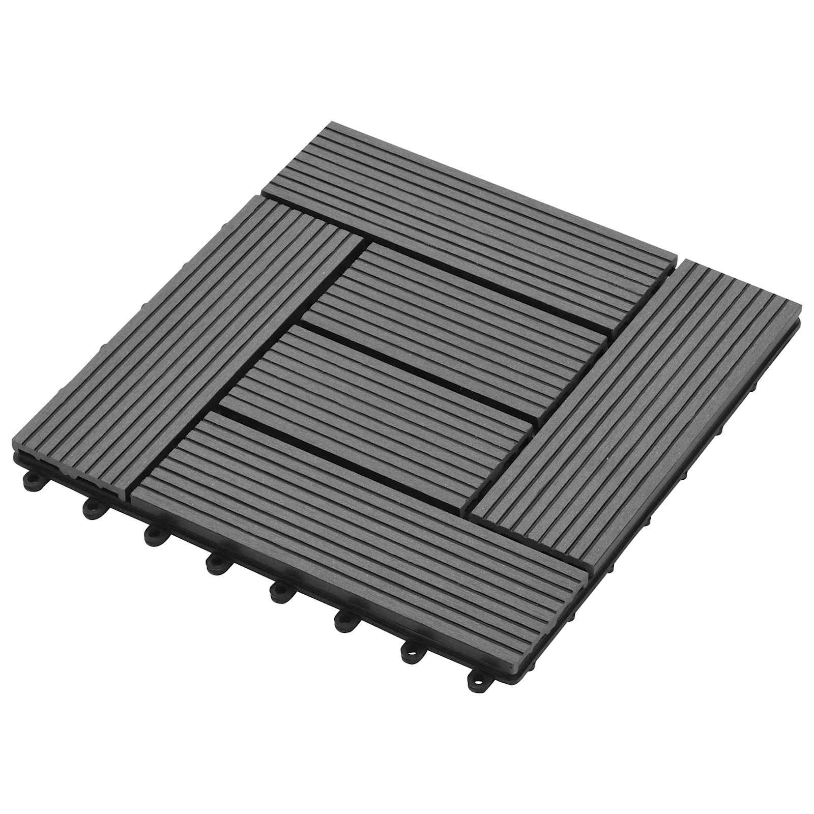 Πλάκα Κατασκευής 11 pcs Γκρι 30 x 30 cm WPC - Pakobazaar