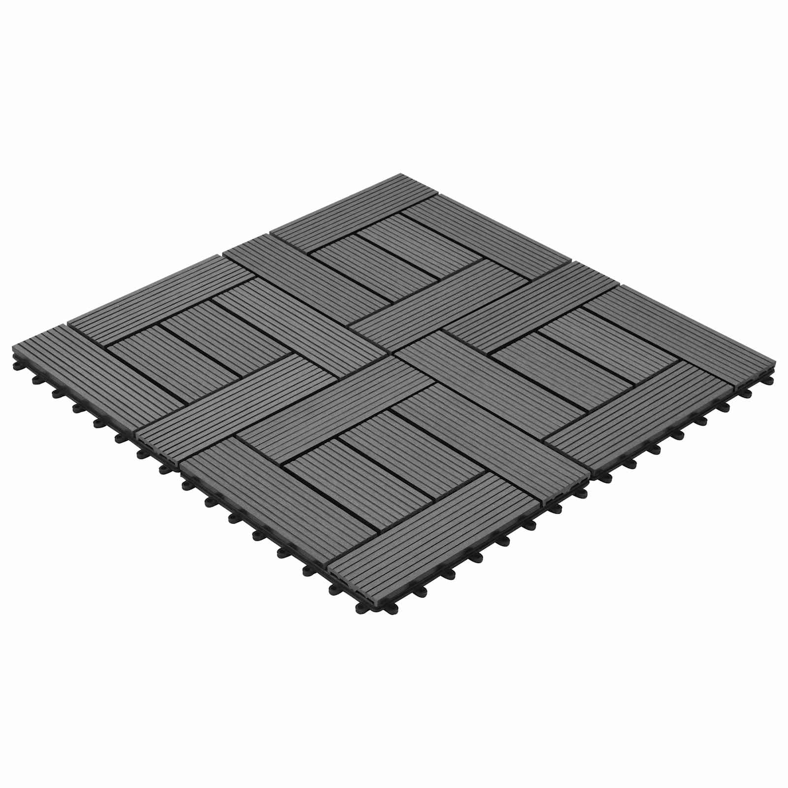 Πλάκα Κατασκευής 11 pcs Γκρι 30 x 30 cm WPC - Pakobazaar