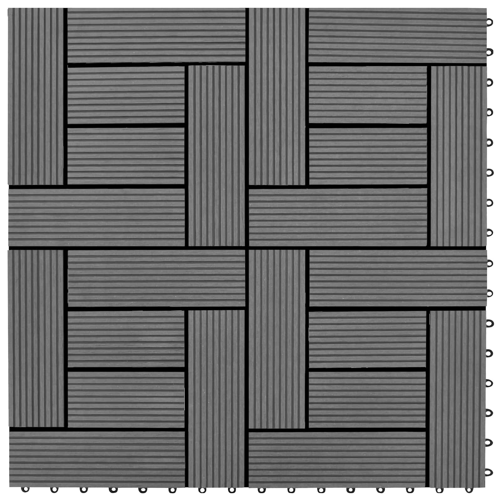 Πλάκα Κατασκευής 11 pcs Γκρι 30 x 30 cm WPC - Pakobazaar