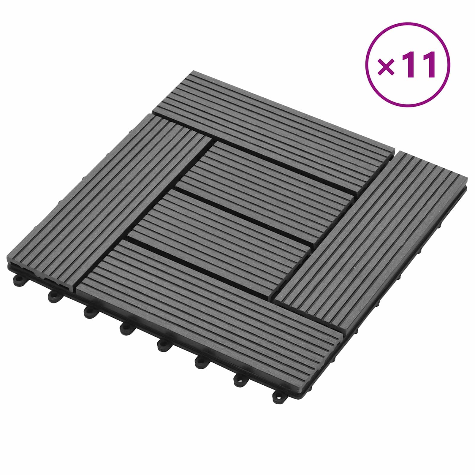 Πλάκα Κατασκευής 11 pcs Γκρι 30 x 30 cm WPC - Pakobazaar