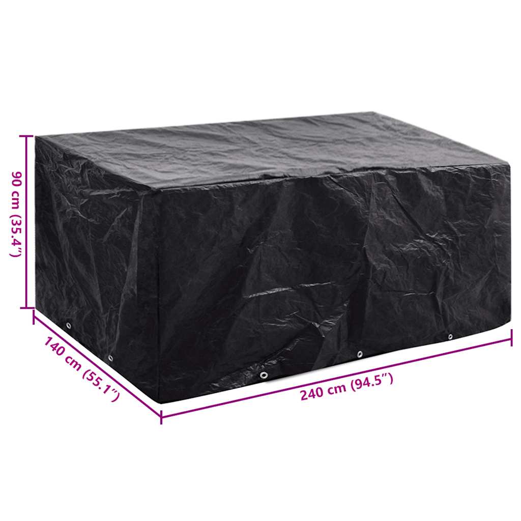 Κάλυμμα Επίπλων Κήπου με 8 Κρίκους 240 x 140 x 90 εκ.