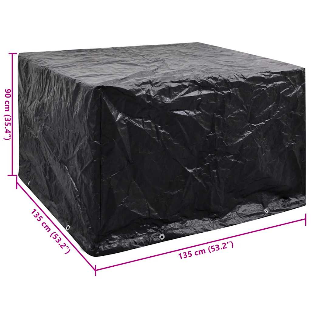 Κάλυμμα Επίπλων Κήπου με 8 Κρίκους 135 x 135 x 90 εκ. - Pakobazaar