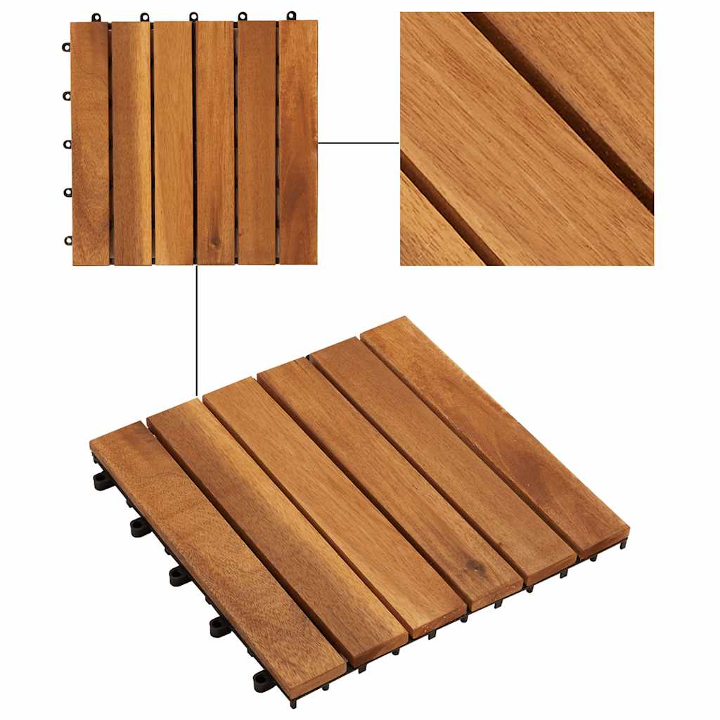 Πλακάκια Deck 10 τεμ. Κάθετο Σχέδιο 30 x 30 εκ. από Ξύλο Ακακίας