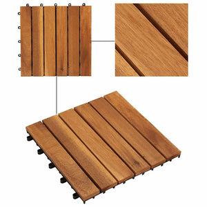 Πλακάκια Deck 10 τεμ. Κάθετο Σχέδιο 30 x 30 εκ. από Ξύλο Ακακίας