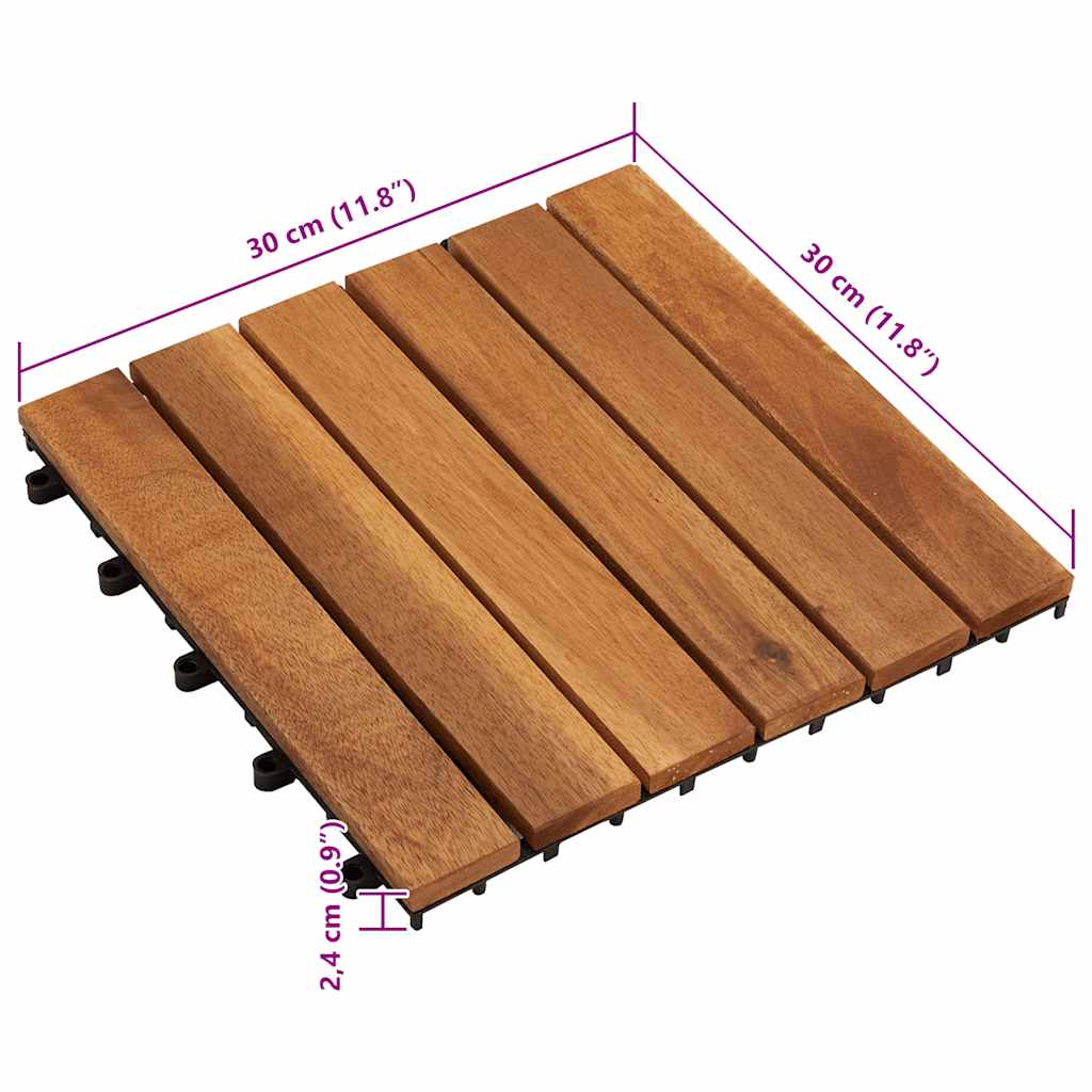 Πλακάκια Deck 10 τεμ. Κάθετο Σχέδιο 30 x 30 εκ. από Ξύλο Ακακίας