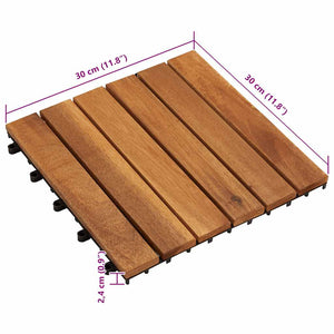 Πλακάκια Deck 10 τεμ. Κάθετο Σχέδιο 30 x 30 εκ. από Ξύλο Ακακίας