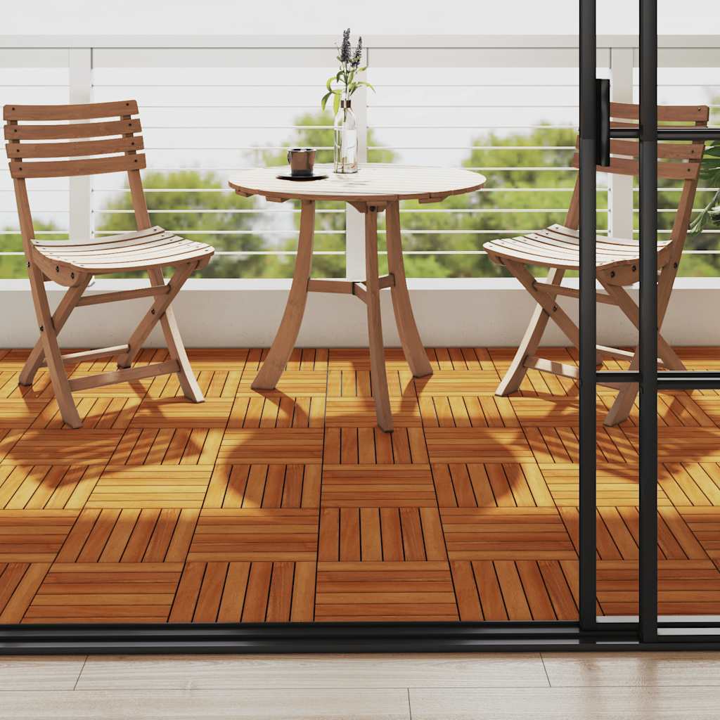 Πλακάκια Deck 10 τεμ. Κάθετο Σχέδιο 30 x 30 εκ. από Ξύλο Ακακίας