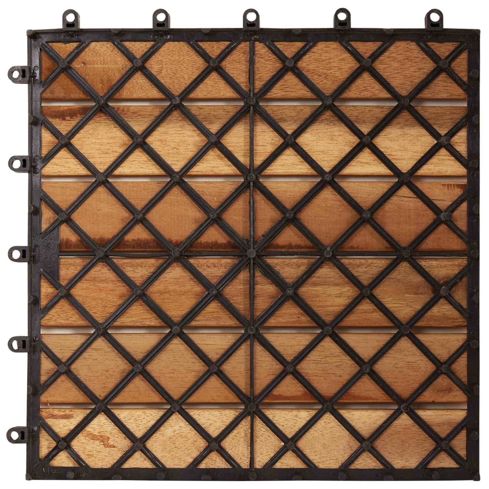 Πλάκα Κατασκευής 10 pcs Καφέ 30 x 30 cm Ξύλο Ακακίας - Pakobazaar