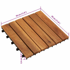 Πλάκα Κατασκευής 10 pcs Καφέ 30 x 30 cm Ξύλο Ακακίας - Pakobazaar