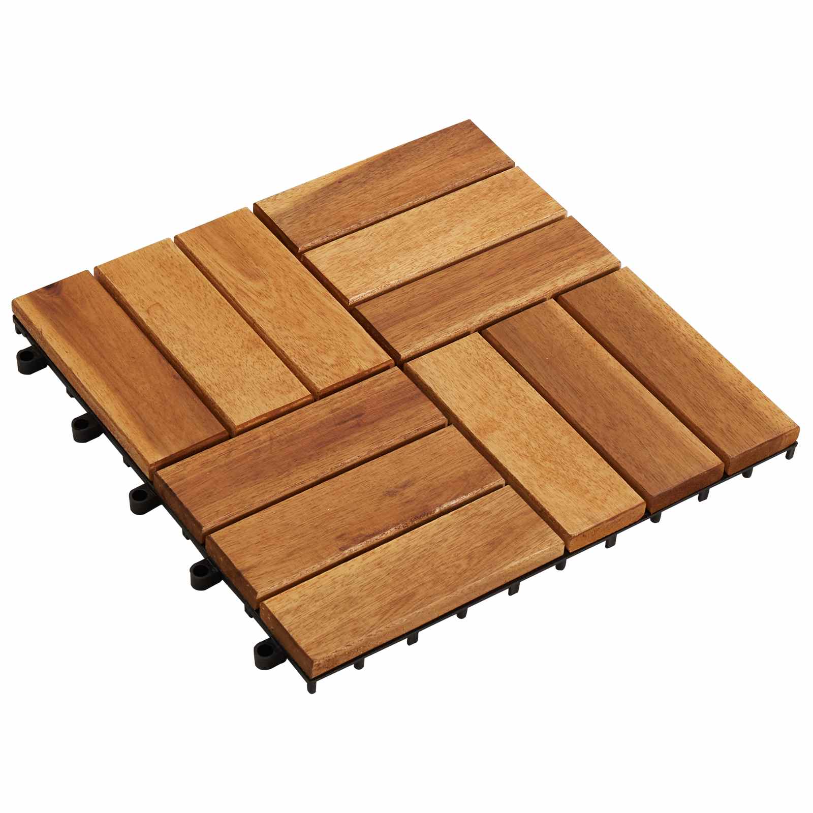Πλάκα Κατασκευής 10 pcs Καφέ 30 x 30 cm Ξύλο Ακακίας - Pakobazaar