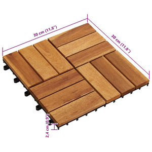 Πλάκα Κατασκευής 10 pcs Καφέ 30 x 30 cm Ξύλο Ακακίας - Pakobazaar