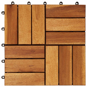 Πλάκα Κατασκευής 10 pcs Καφέ 30 x 30 cm Ξύλο Ακακίας - Pakobazaar