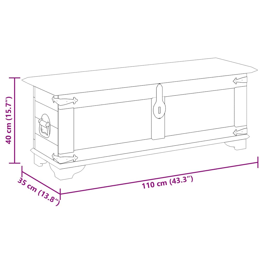 Μπαούλο Αποθήκευσης από Ακατέργαστο Ξύλο Μάνγκο - PAKOBAZAAR