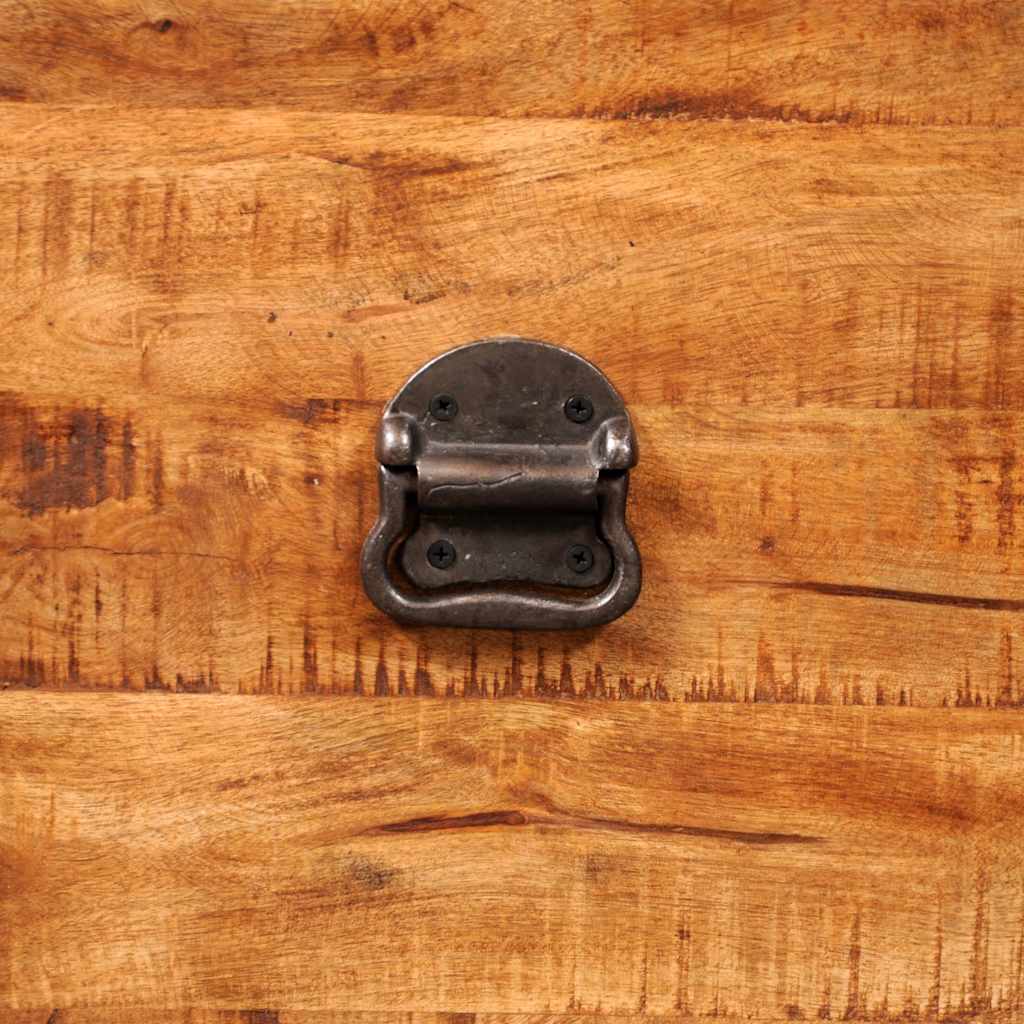 Μπαούλο Αποθήκευσης Τετράγωνο από Ακατέργαστο Ξύλο Μάνγκο - PAKOBAZAAR