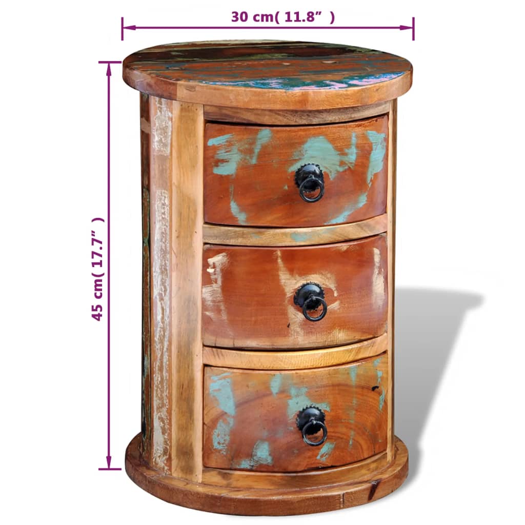 Συρταριέρα με 3 Συρτάρια από Μασίφ Ανακυκλωμένο Ξύλο - PAKOBAZAAR