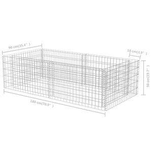 Συρματοκιβώτιο Γλάστρα 180 x 90 x 50 εκ. Γαλβανισμένος Χάλυβας - PAKOBAZAAR