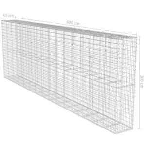 Συρματοκιβώτιο Τοίχος 600x50x200 εκ. Γαλβαν.Χάλυβας + Κάλυμμα