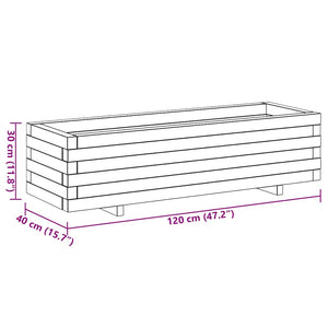 Ζαρντινιέρα Υπερυψωμένη Ορθογώνια 120 x 40 x 30 εκ. Ξύλινη