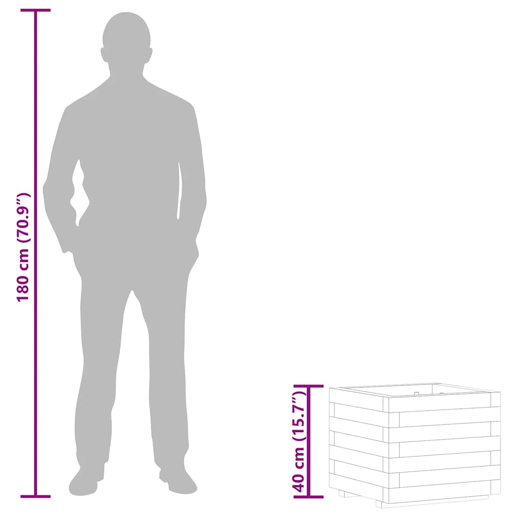 Ζαρντινιέρα Υπερυψωμένη Τετράγωνη 50 x 50 x 40 εκ. Ξύλινη
