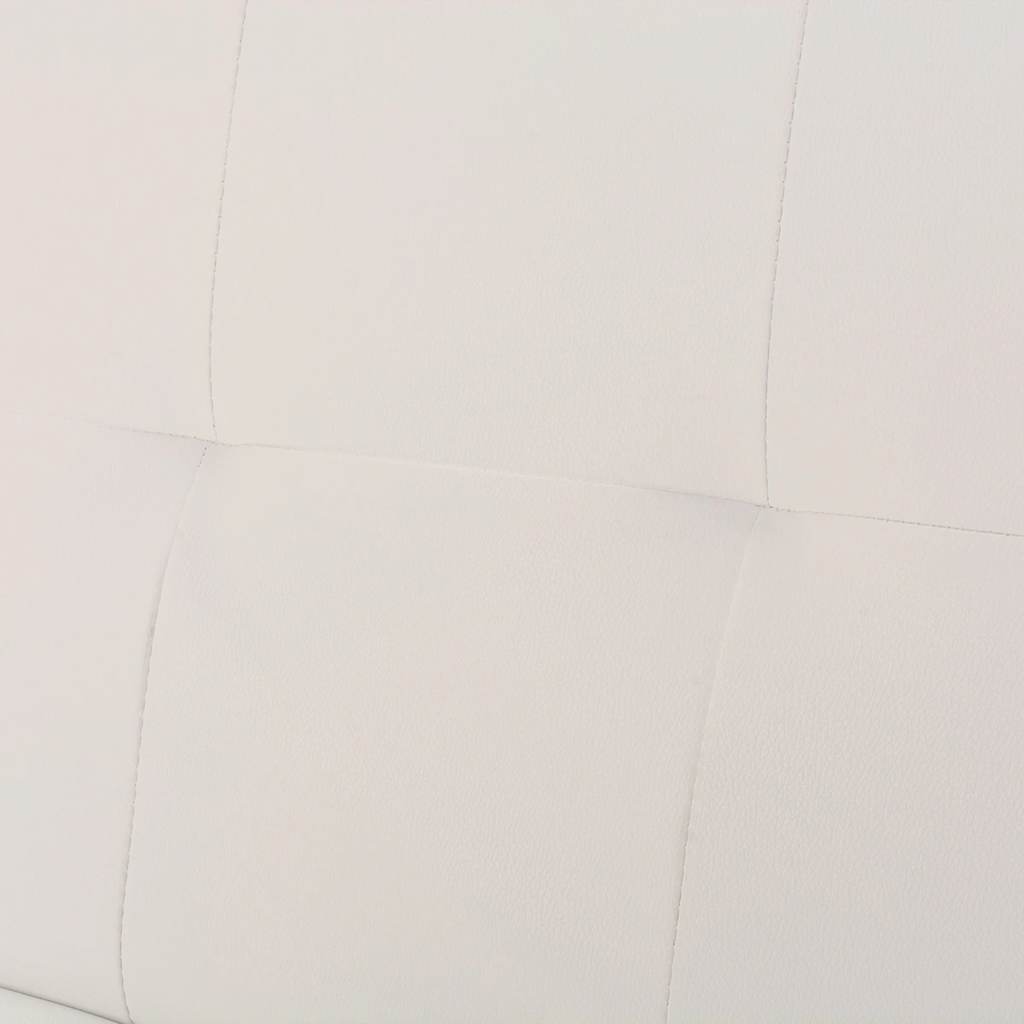 Καναπές-Κρεβάτι 2 Μαξιλάρια Ρυθμιζόμενος Κρεμ Συνθετικό Δέρμα - PAKOBAZAAR