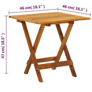 Τραπέζι Bistro 46 x 46 x 47 εκ. από Μασίφ Ξύλο Ακακίας