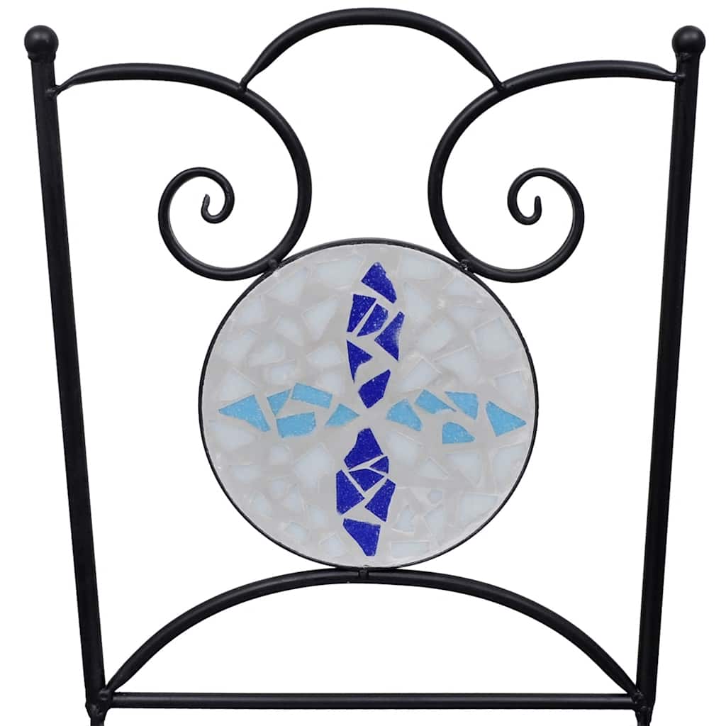 Σετ Επίπλων Bistro 3 Τεμαχίων Μπλε / Λευκό με Κεραμικά Πλακίδια - PAKOBAZAAR