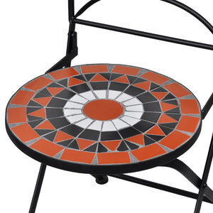 Σετ Επίπλων Bistro 3 Τεμαχίων Τερακότα/Λευκό Κεραμικά Πλακίδια - PAKOBAZAAR