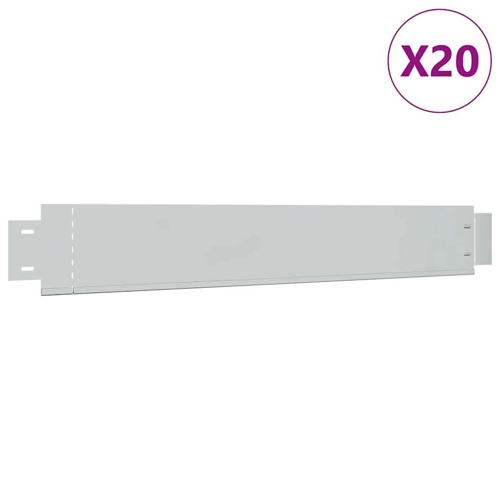 Μπορντούρες Γκαζόν Εύκαμπτες Σετ των 10 100x14 εκ από Γαλβανιζέ Ατσάλι - PAKOBAZAAR