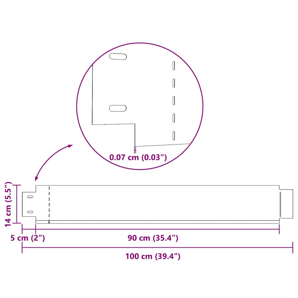 Μπορντούρες Γκαζόν Εύκαμπτες Σετ των 20 100x14 εκ από Γαλβανιζέ Ατσάλι - PAKOBAZAAR
