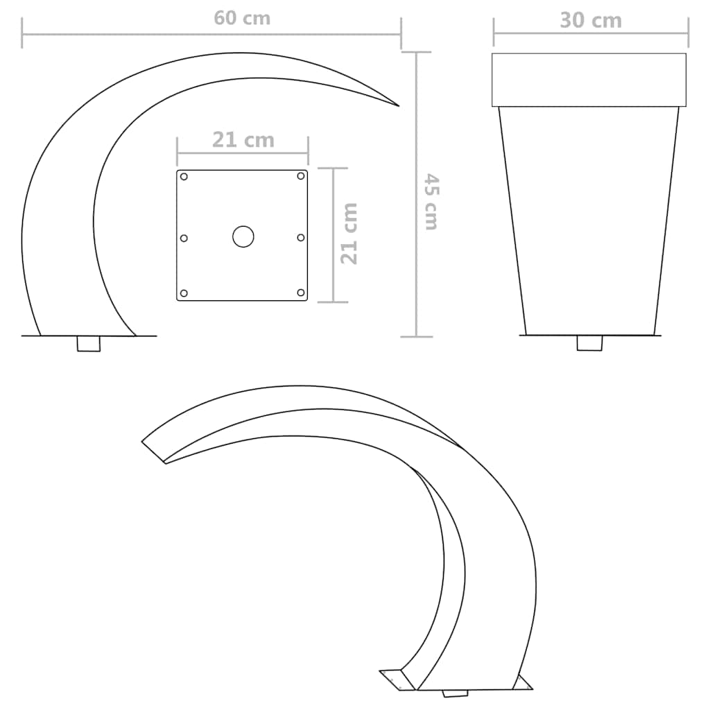 Σιντριβάνι Καταρράκτης Πισίνας 45 x 30 x 60 εκ. από Ανοξείδωτο Ατσάλι - Pakobazaar