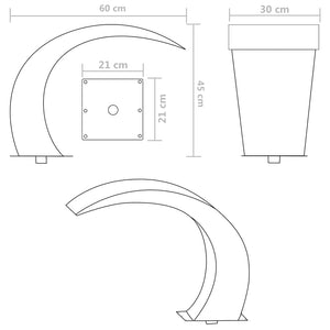 Σιντριβάνι Καταρράκτης Πισίνας 45 x 30 x 60 εκ. από Ανοξείδωτο Ατσάλι - Pakobazaar