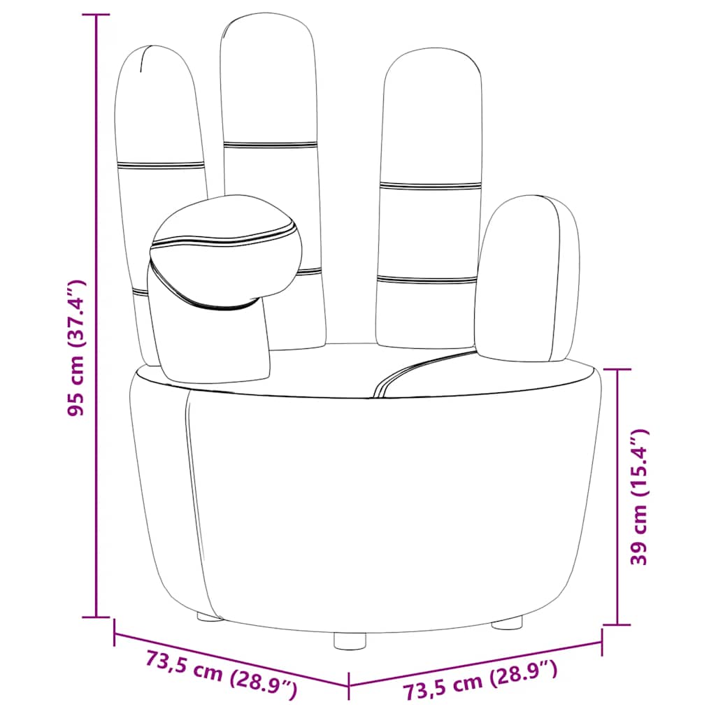 Πολυθρόνα σε Σχήμα Χεριού Γκρι Βελούδινη - PAKOBAZAAR