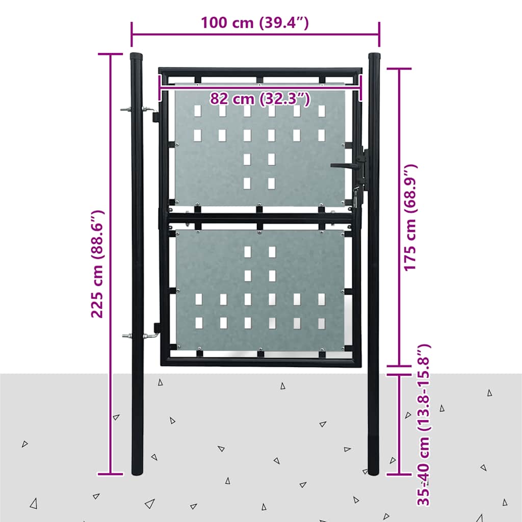 Πόρτα με Μονή Πόρτα Μαύρη 100 x 175 εκ.