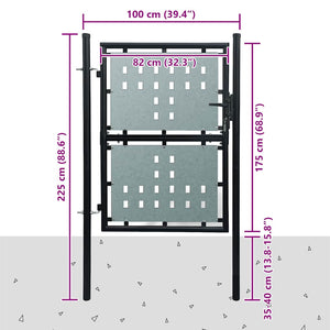 Πόρτα με Μονή Πόρτα Μαύρη 100 x 175 εκ.