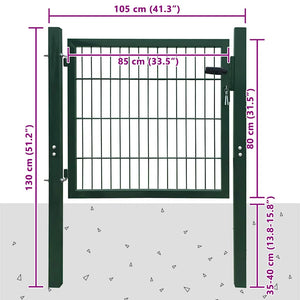 Πόρτα Περίφραξης 2D (Μονή) Πράσινη 100x80 εκ. - PAKOBAZAAR